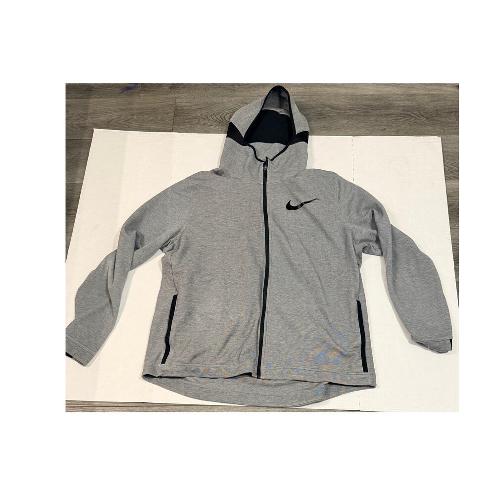 Nike Dri-FIT Full Zip Hoodie Jacket Gray Black Men’s XXL Athletic Training